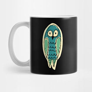 Tall and Cute Blue Owl Simple Illustration Mug